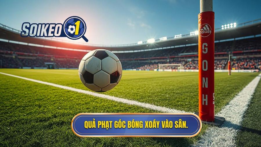 1. Quả phạt góc bóng xoáy vào sân.