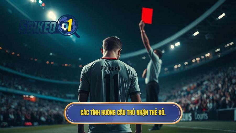 2. Các tình huống cầu thủ nhận thẻ đỏ.