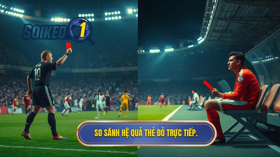 3. So sánh hệ quả thẻ đỏ trực tiếp.